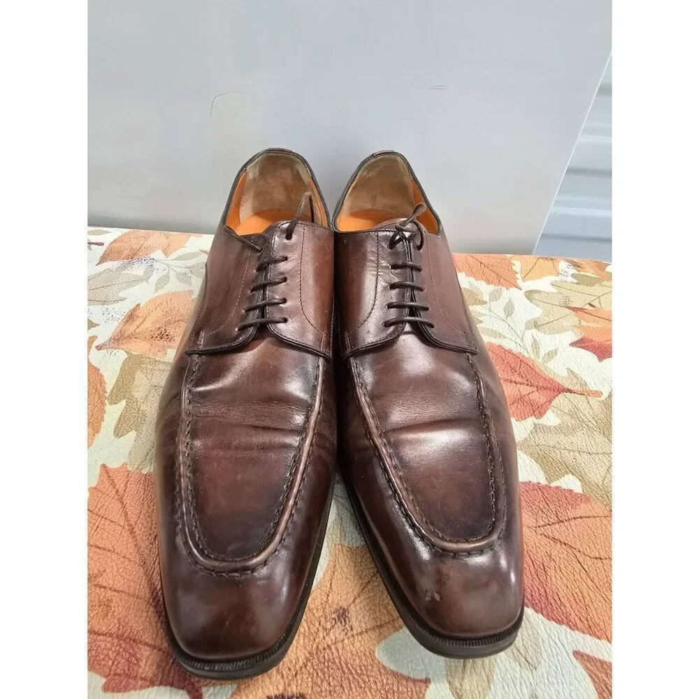 Santoni Made in Italy Men’s Leather Dress Shoes Size 11.5 Brown